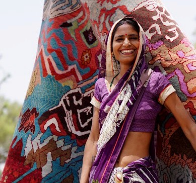 Female rug weaver